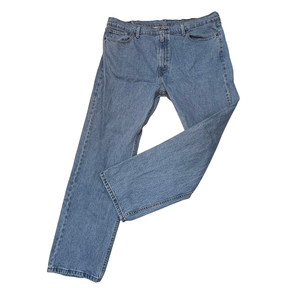 Levis 505 Regular Fit Straight Leg Jeans Mens 42x32 Medium Wash Blue Denim